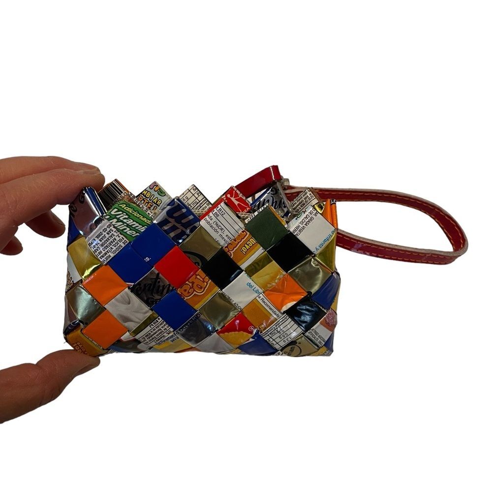 Nahui Ollin Candy Chewing Gum Wrapper Wristlet Change Purse